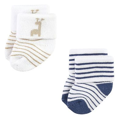Luvable Friends Infant Boy Newborn and Baby Terry Socks, Safari