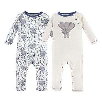 Touched by Nature Baby Boy Organic Cotton Coveralls 2 pk Elephant