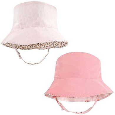 Hudson Baby Infant Girl Sun Protection Hat, Blush Rose Leopard, 12-24 Months