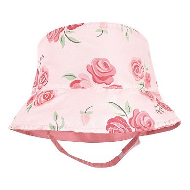 Hudson Baby Infant Girl Sun Protection Hat, Blush Rose Leopard, 12-24 Months