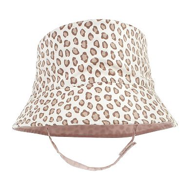 Hudson Baby Infant Girl Sun Protection Hat, Blush Rose Leopard, 12-24 Months