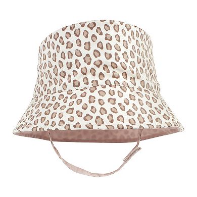 Hudson Baby Infant Girl Sun Protection Hat, Blush Rose Leopard