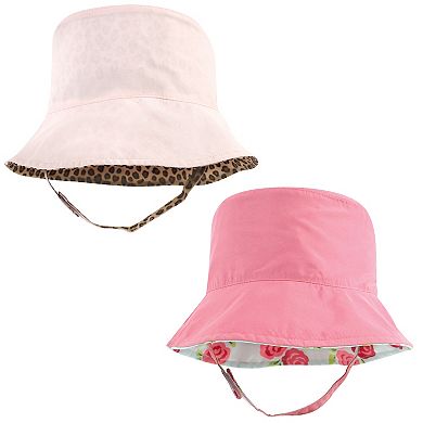 Hudson Baby Infant Girl Sun Protection Hat, Mint Floral Leopard