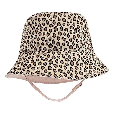 Hudson Baby Infant Girl Sun Protection Hat, Mint Floral Leopard