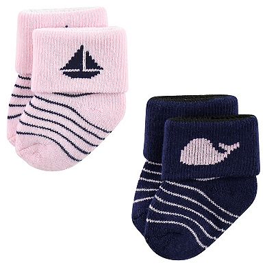 Luvable Friends Baby Boy Newborn and Baby Terry Socks, Sailboat 12-Pack