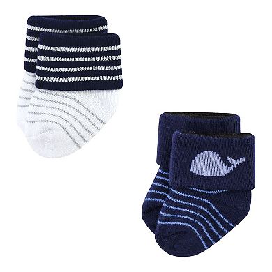 Luvable Friends Infant Boy Newborn and Baby Terry Socks, Whale, 0-6 Months