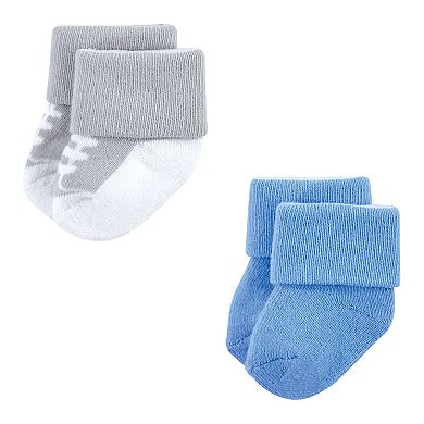 Luvable Friends Infant Boy Newborn and Baby Terry Socks, Whale, 0-6 Months
