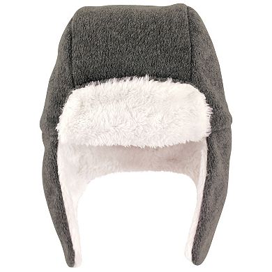 Hudson Baby Unisex Baby Trapper Hat, Mitten and Bootie Set, Heather Charcoal