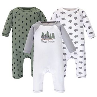 Touched by Nature Baby Boy Organic Cotton Coveralls 3 pk Happy Camper