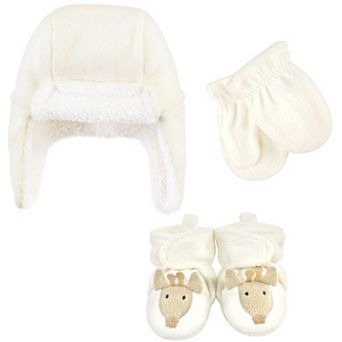 Hudson Baby Unisex Baby Trapper Hat, Mitten and Bootie Set, Giraffe, 18-24 Months