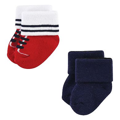 Luvable Friends Infant Boy Newborn and Baby Terry Socks, Nautical, 0-6 Months
