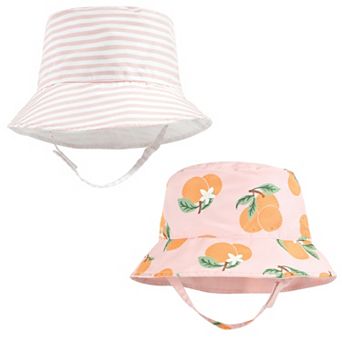 Hudson Baby Infant Girl Sun Protection Hat, Oranges Stripe