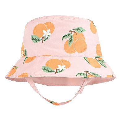 Hudson Baby Infant Girl Sun Protection Hat, Oranges Stripe