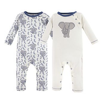 Touched by Nature Baby Boy Organic Cotton Coveralls 2 pk Elephant