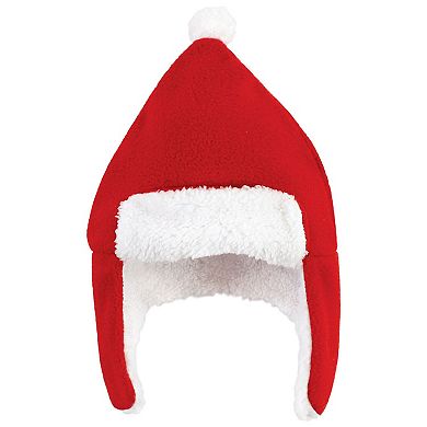 Hudson Baby Unisex Baby Trapper Hat, Mitten and Bootie Set, Santa, 18-24 Months