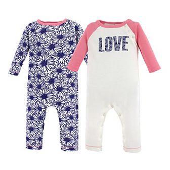Touched by Nature Baby Girl Organic Cotton Coveralls 2 pk Daisy