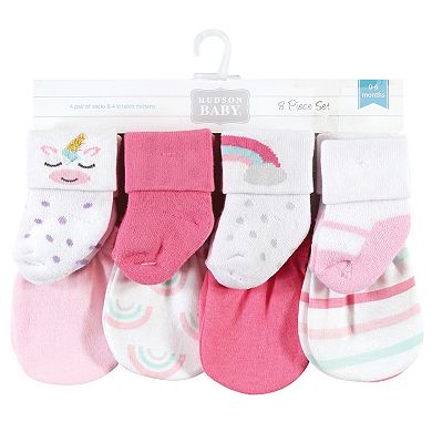 Infant Girl Socks and Mittens Set, Unicorn