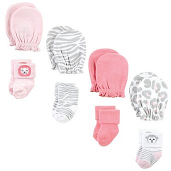 Infant Girl Socks and Mittens Set, Safari Girl
