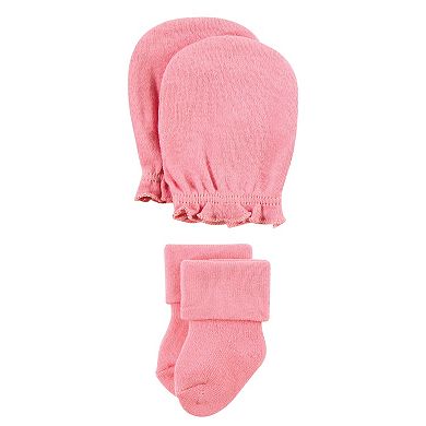 Infant Girl Socks and Mittens Set, Safari Girl