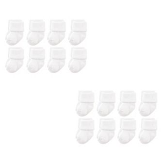 Luvable Friends Unisex Baby Newborn and Baby Terry Socks, White 16 pc