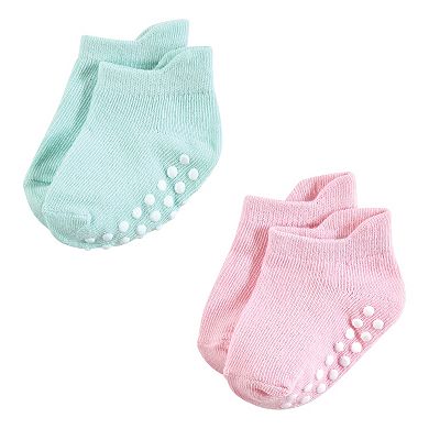 Hudson Baby Infant Girl Non-Skid No-Show Socks, Multi Girl