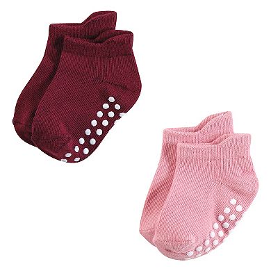 Hudson Baby Infant Girl Non-Skid No-Show Socks, Multi Girl