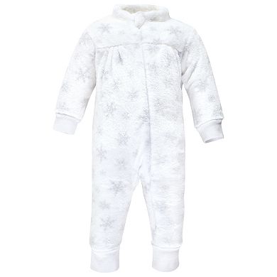 Hudson Baby Toddler Girls Plush Jumpsuits, Snowflakes