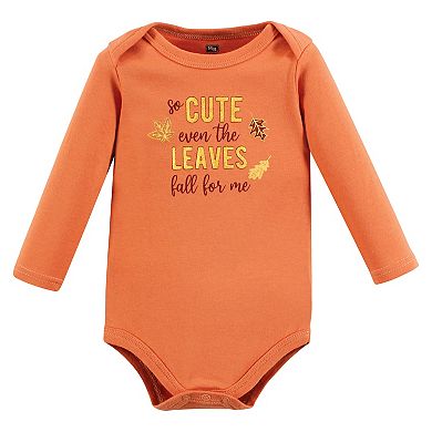 Hudson Baby Infant Girl Cotton Long-Sleeve Bodysuits, Hello Fall