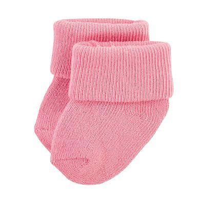Infant Girl Cotton Rich Newborn and Terry Socks, Girl Safari, 0-3 Months