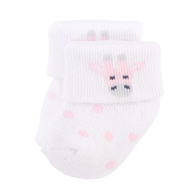 Infant Girl Cotton Rich Newborn and Terry Socks, Girl Safari, 0-3 Months