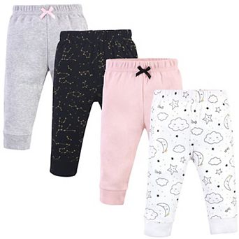 Hudson Baby Infant and Toddler Girl Cotton Pants 4 pk Dreamer