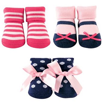 Baby Girl Socks Giftset, Pink Navy, 0-9 Months