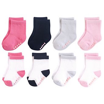 Luvable Friends Baby Girl Fun Essential Socks, Black Pink