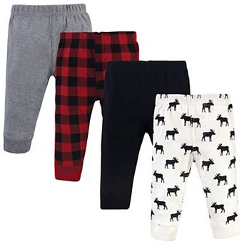Hudson Baby Infant and Toddler Boy Cotton Pants 4 pk Moose