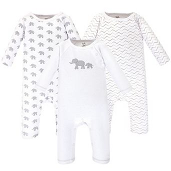 Touched by Nature Baby Organic Cotton Coveralls 3 pk Marching Elephant