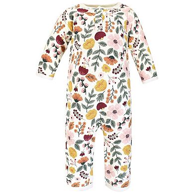 Hudson Baby Infant Girl Premium Quilted Coveralls, Fall Botanical, 3-6 Months