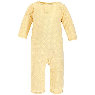 Hudson Baby Infant Girl Premium Quilted Coveralls, Fall Botanical, 3-6 Months