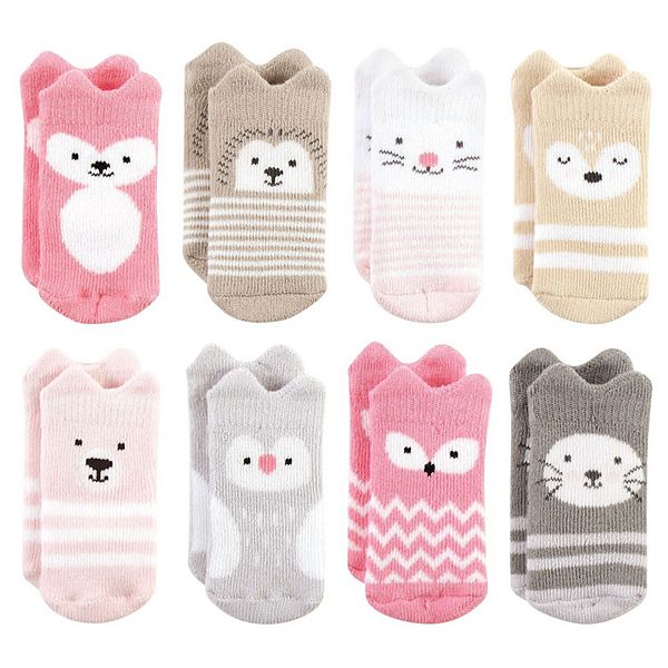 Hudson Baby Infant Girl Cotton Rich Newborn and Terry Socks, Girl