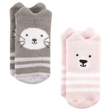 Hudson Baby Infant Girl Cotton Rich Newborn and Terry Socks, Girl Woodland 8-Pack, 0-6 Months