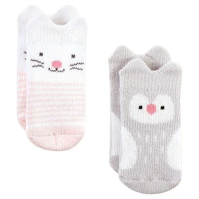 Hudson Baby Infant Girl Cotton Rich Newborn and Terry Socks, Girl Woodland 8-Pack, 0-6 Months