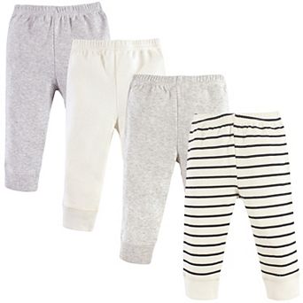 Luvable Friends Baby and Toddler Cotton Pants 4 pk Cream Stripe