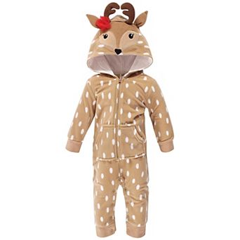 Hudson Baby Infant Girl Fleece Jumpsuits, Coveralls, and Playsuits 1 pk Girl Reindeer