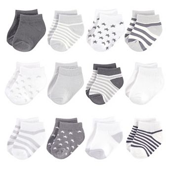 Touched by Nature Baby Unisex Organic Cotton Socks, Cream Charcoal Stars