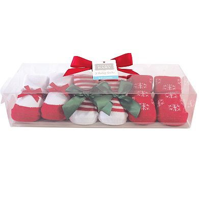 Infant Girl Socks Boxed Giftset, Christmas Snowflake, One Size