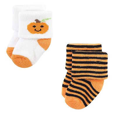 Hudson Baby Unisex Baby Holiday Newborn Terry Socks, Halloween Christmas