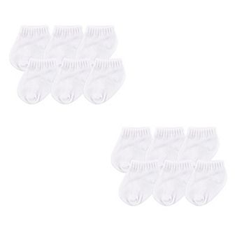 Luvable Friends Unisex Baby Newborn and Baby Socks Set, White 12 pc 12-24 Months