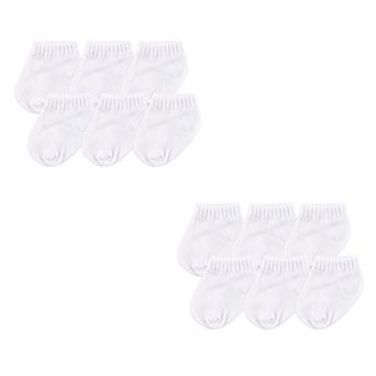 Luvable Friends Unisex Baby Newborn and Baby Socks Set, White 12 pc 12-24 Months