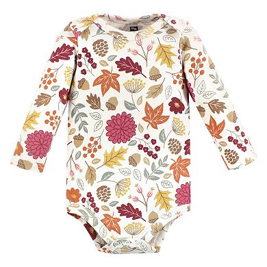 Hudson Baby Infant Girl Cotton Long-Sleeve Bodysuits, Hello Fall