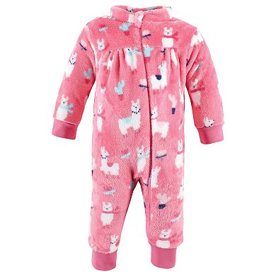 Hudson Baby Toddler Girls Plush Jumpsuits, Llama