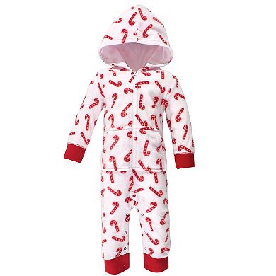 Hudson Baby Infant Girl Fleece Jumpsuits, Coveralls, and Playsuits 2pk, Sugar Spice